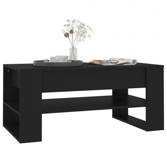 Table basse Noir 102x55x45 cm Bois d'ingénierie