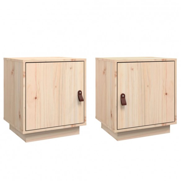 Tables de chevet 2 pcs 40x34x45 cm Bois de pin massif