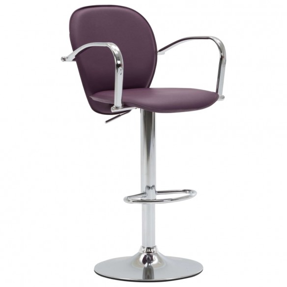 Tabourets de bar avec accoudoir lot de 2 violet similicuir