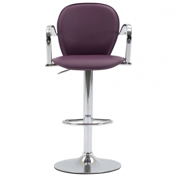 Tabourets de bar avec accoudoir lot de 2 violet similicuir