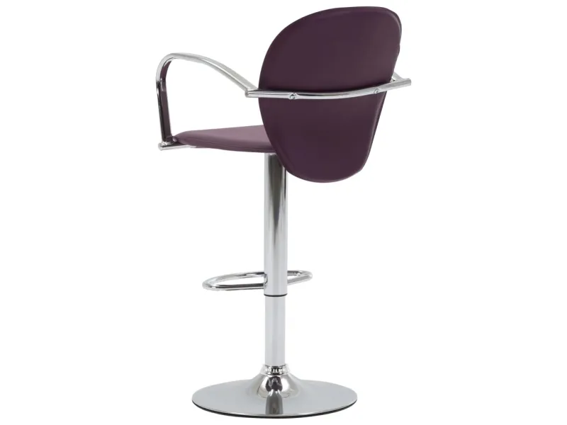 Tabourets de bar avec accoudoir lot de 2 violet similicuir
