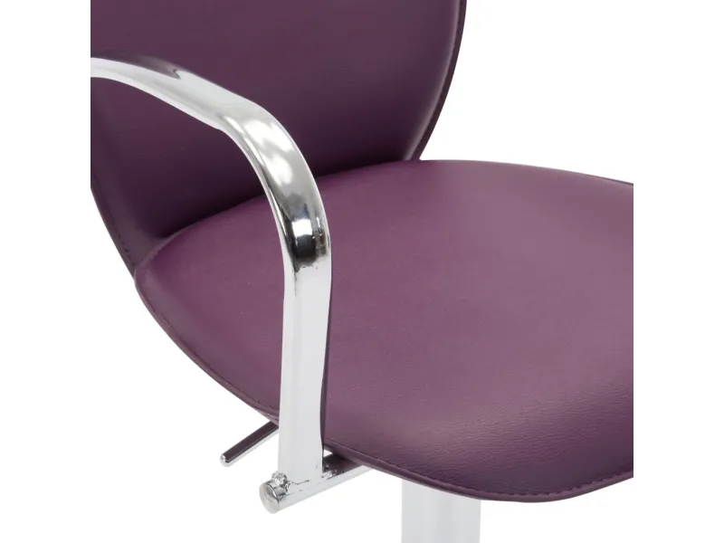 Tabourets de bar avec accoudoir lot de 2 violet similicuir