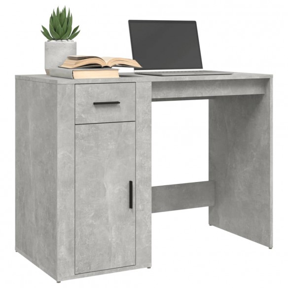 Bureau Gris béton 100x49x75 cm Bois d'ingénierie