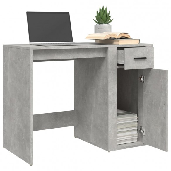 Bureau Gris béton 100x49x75 cm Bois d'ingénierie