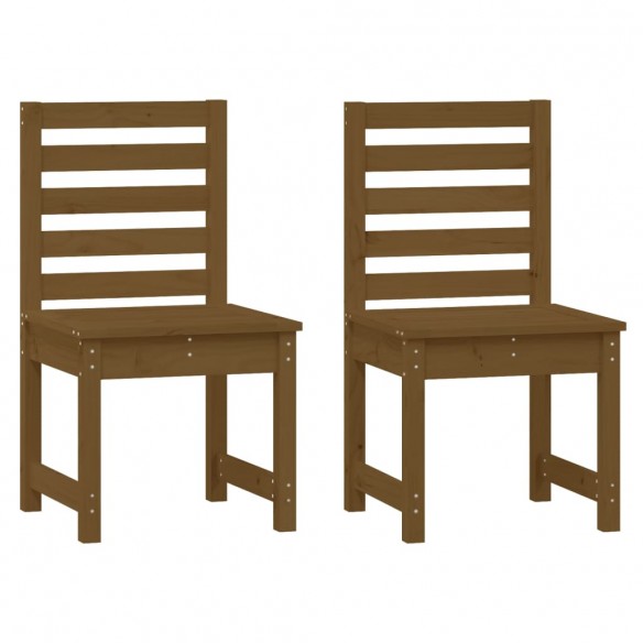 Chaises de jardin 2 pcs marron miel bois massif de pin