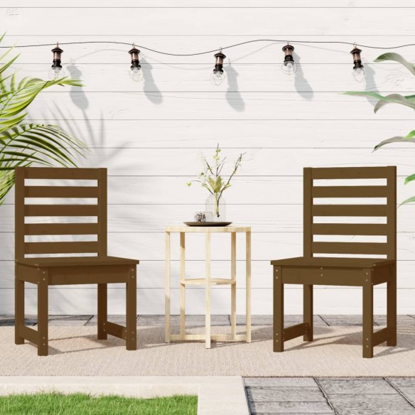 Chaises de jardin 2 pcs marron miel bois massif de pin