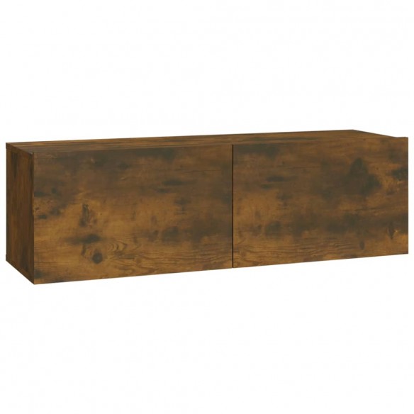 Meubles TV 2 pcs Chêne fumé 100x30x30 cm Bois d'ingénierie