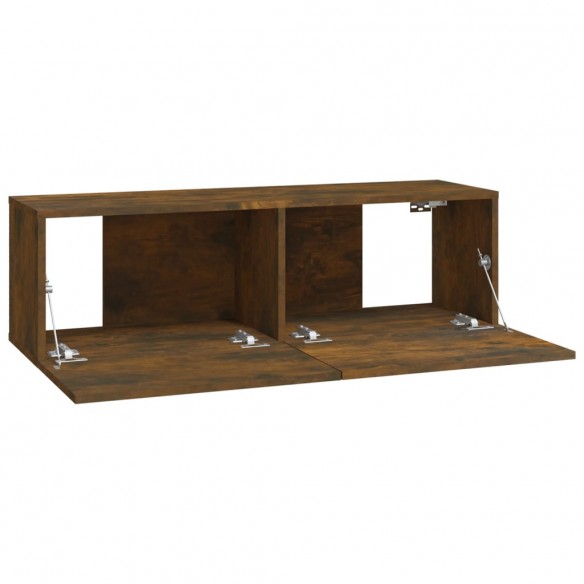 Meubles TV 2 pcs Chêne fumé 100x30x30 cm Bois d'ingénierie