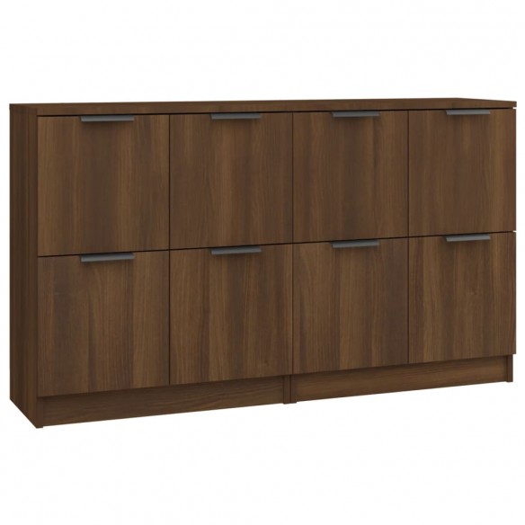 Buffets 2 pcs Chêne marron 60x30x70 cm Bois d'ingénierie