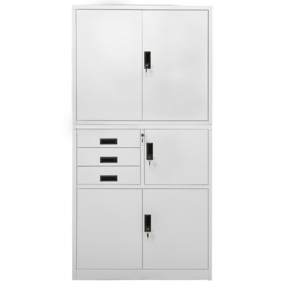 Armoire de bureau Gris clair 90x40x180 cm Acier