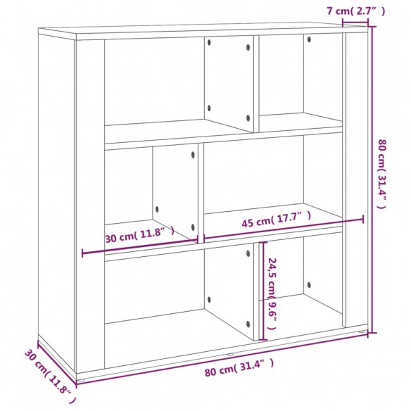 Buffet Sonoma gris 80x30x80 cm Bois d'ingénierie