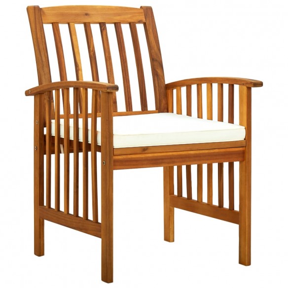 Chaises à dîner de jardin 2pcs et coussins Bois d'acacia massif