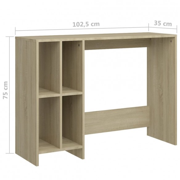 Bureau d'ordinateur portable Chêne 102,5x35x75 cm Aggloméré