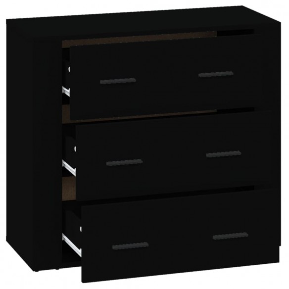 Buffet Noir 80x33x70 cm Bois d'ingénierie