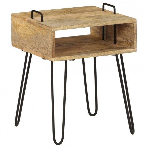 Table de chevet Bois de manguier massif 40 x 34 x 47 cm