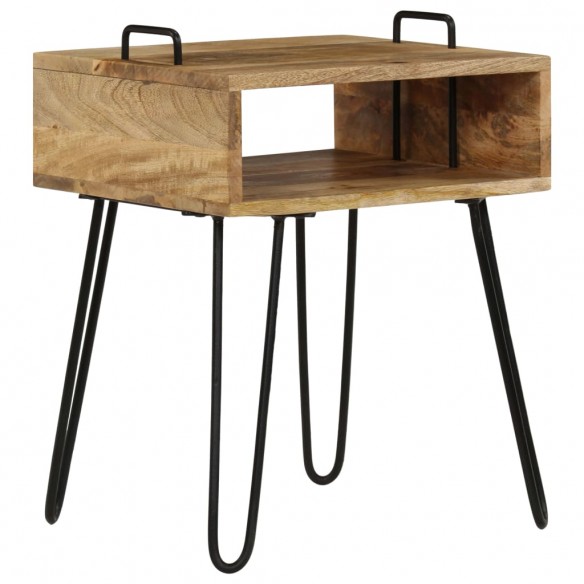 Table de chevet Bois de manguier massif 40 x 34 x 47 cm