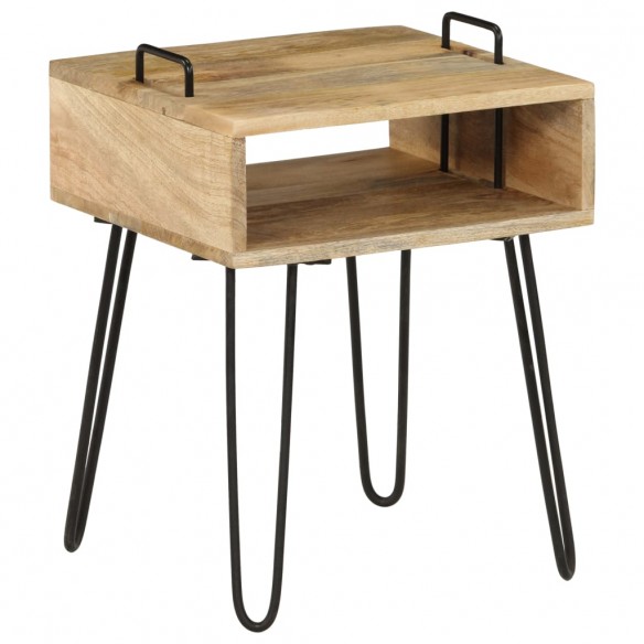 Table de chevet Bois de manguier massif 40 x 34 x 47 cm