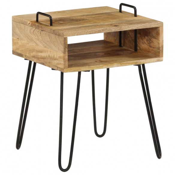 Table de chevet Bois de manguier massif 40 x 34 x 47 cm