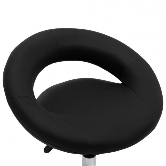 Chaise pivotante de salle à manger Noir Similicuir