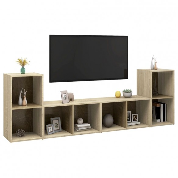 Meubles TV 4 pcs Chêne sonoma 72x35x36,5 cm Aggloméré