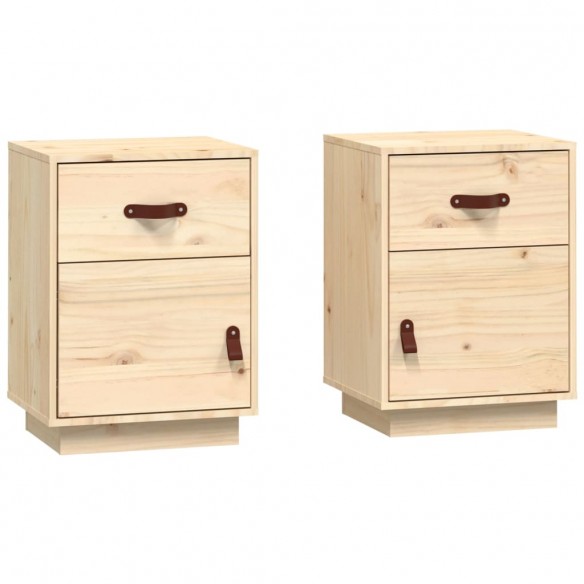 Tables de chevet 2 pcs 40x34x55 cm Bois de pin massif