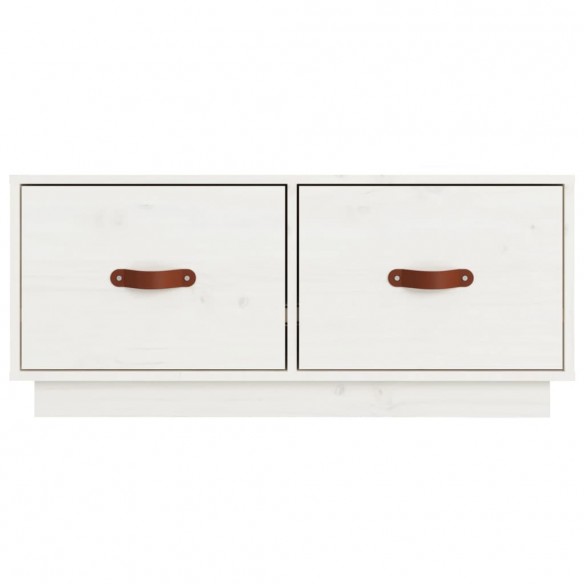 Meuble TV Blanc 80x34x35 cm Bois de pin massif