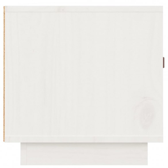 Meuble TV Blanc 80x34x35 cm Bois de pin massif