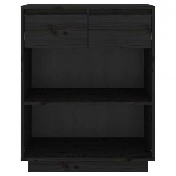 Armoire console Noir 60x34x75 cm Bois de pin solide