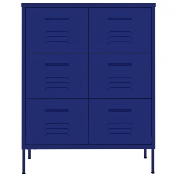 Armoire à tiroirs Bleu marine 80x35x101,5 cm Acier