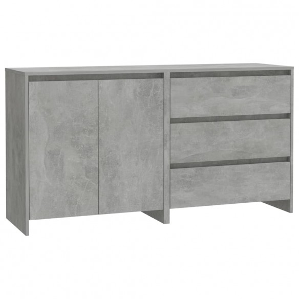 Buffets 2 pcs Gris béton Bois d'ingénierie