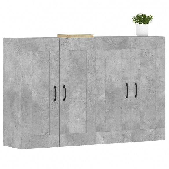 Armoires murales 2 pcs gris béton bois d'ingénierie