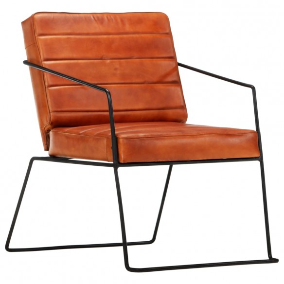 Fauteuil Brun roux Cuir véritable