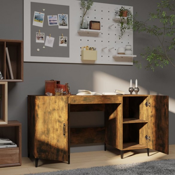 Bureau Chêne fumé 140x50x75 cm Bois d'ingénierie