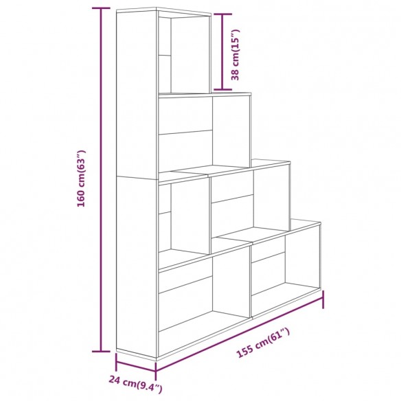 Armoire à livres Sonoma gris 155x24x160 cm