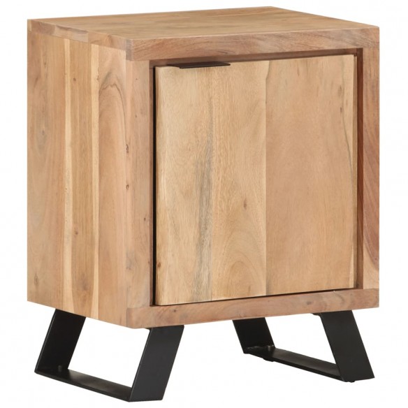 Table de chevet 40x30x50 cm Bois d'acacia avec bord naturel