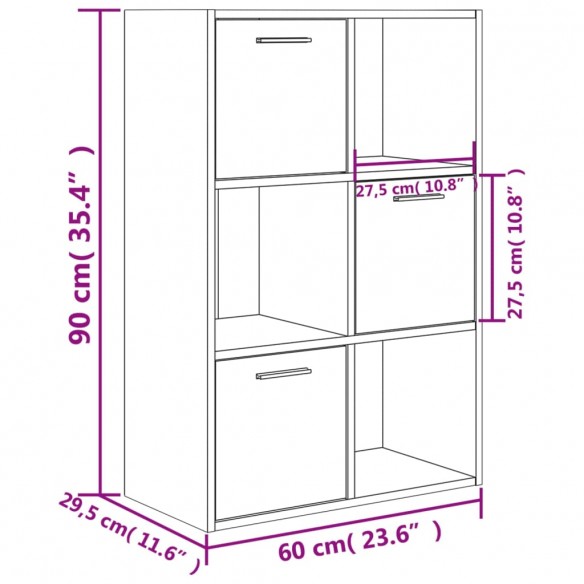 Armoire de rangement Gris béton 60x29,5x90 cm Aggloméré