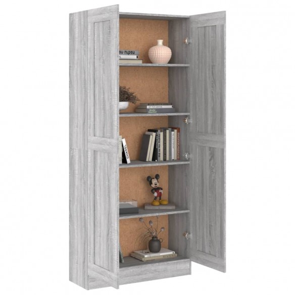 Bibliothèque Sonoma gris 82,5x30,5x185,5 cm Bois d'ingénierie