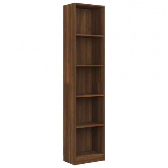 Bibliothèque 5 niveaux Chêne marron 40x24x175cm Bois ingénierie