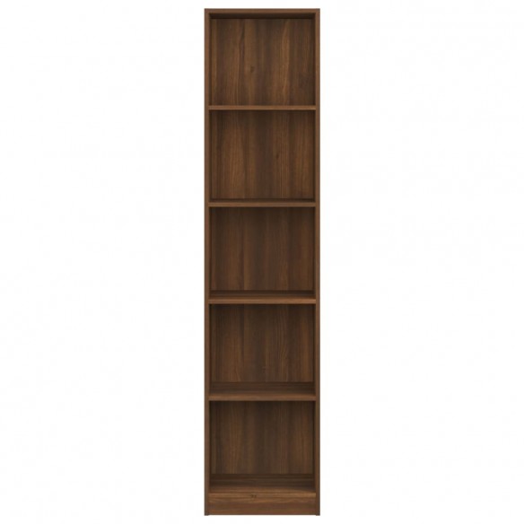 Bibliothèque 5 niveaux Chêne marron 40x24x175cm Bois ingénierie