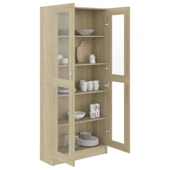 Armoire à vitrine Chêne sonoma 82,5x30,5x185,5 cm Aggloméré