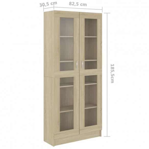 Armoire à vitrine Chêne sonoma 82,5x30,5x185,5 cm Aggloméré