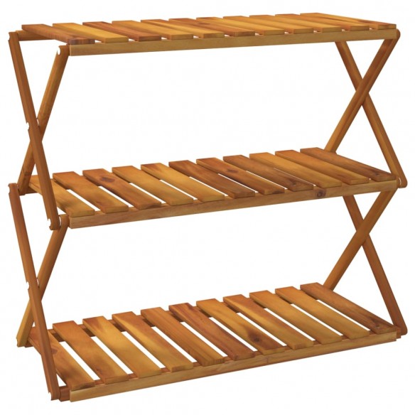 Étagère pliable à 3 niveaux Marron 70x31x63 cm Bois d'acacia