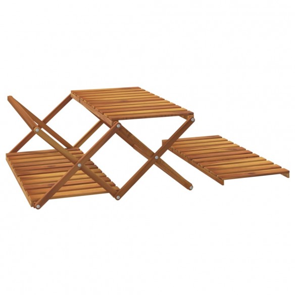 Étagère pliable à 3 niveaux Marron 70x31x63 cm Bois d'acacia