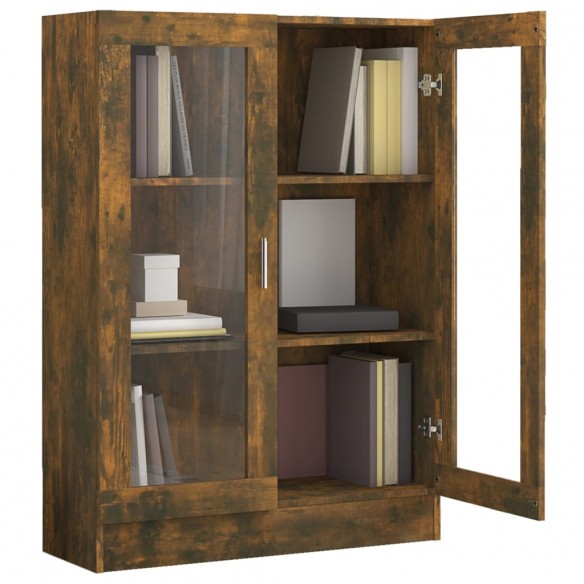 Armoire à vitrine Chêne fumé 82,5x30,5x115 cm Bois d'ingénierie