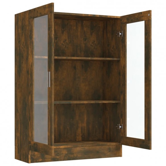 Armoire à vitrine Chêne fumé 82,5x30,5x115 cm Bois d'ingénierie