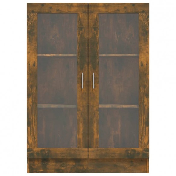 Armoire à vitrine Chêne fumé 82,5x30,5x115 cm Bois d'ingénierie