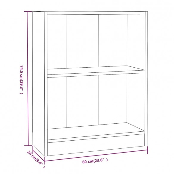 Bibliothèque Chêne marron 60x24x74,5 cm Bois d'ingénierie