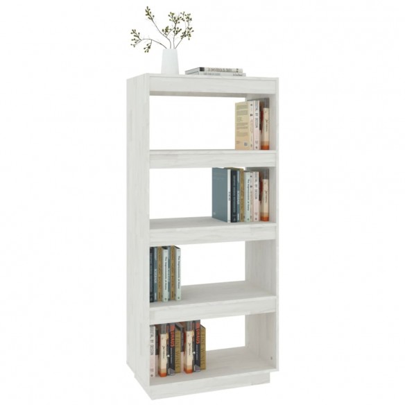 Bibliothèque/Séparateur de pièce Blanc 60x35x135 cm Pin massif