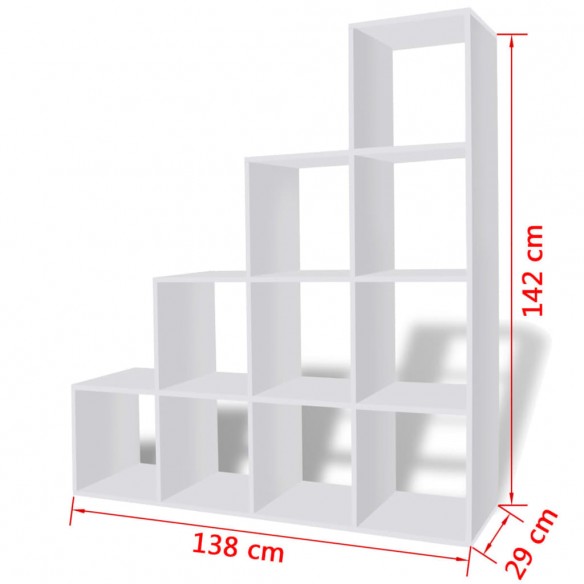 Bibliothèque/étagère 142 cm Blanc