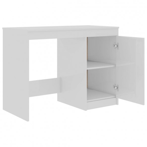 Bureau Blanc brillant 140x50x76 cm Aggloméré